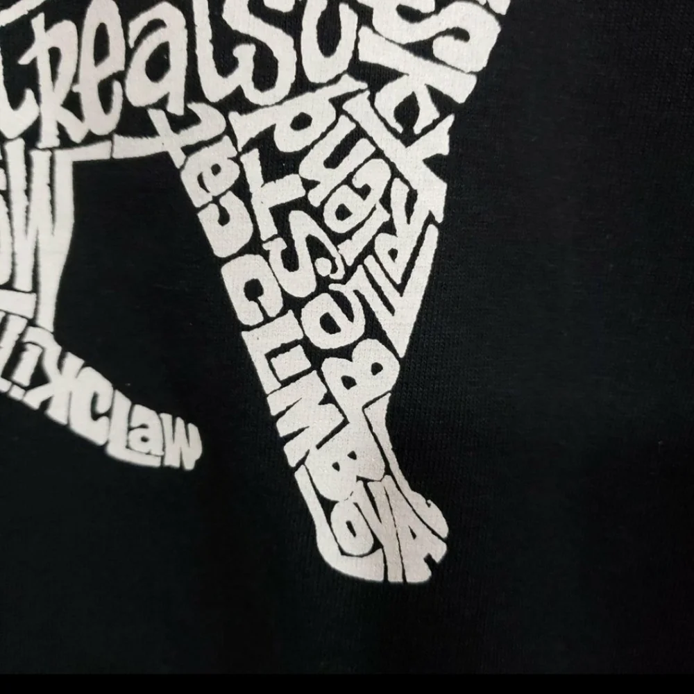 LA Pop Art NWT cat words to make a cat graphic long sleeve shirt - Picture 8 of 8